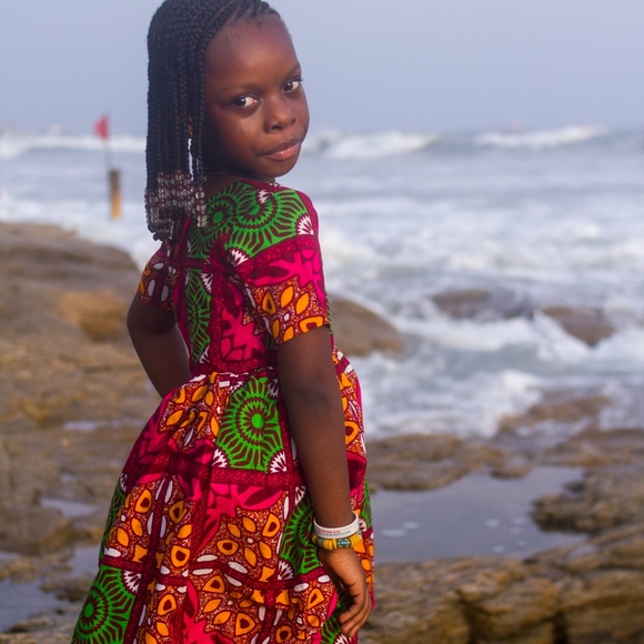 ExploreAfrica.com Other - Pink African Ankara Girl Dress